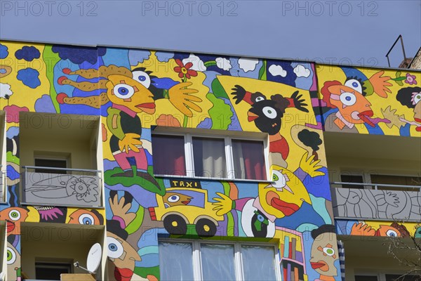 Colourful apartment building
