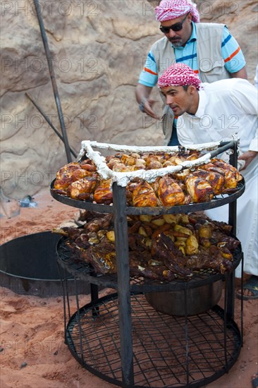 Earth oven in Bedouin camp