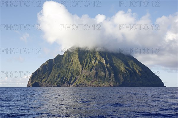 View of active volcanic island