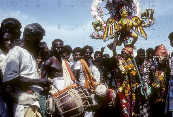 Devotees dressed like Kallazhagar to participate Chithrai or Chitra festival in Madurai