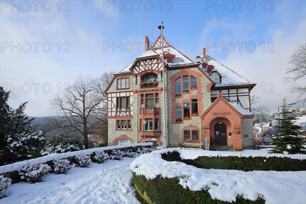 City Hall Villa Bonn built in 1860 in the snow in Kronberg