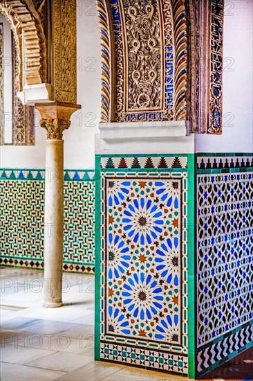 Azulejos and stucco elements in the Alcazar