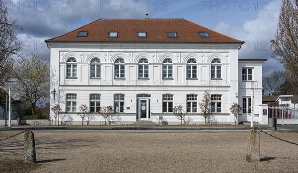 Classicist white houses at the Circus in Putbus on the island of Ruegen