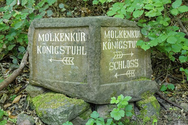 Old signpost made of Neckar valley sandstone