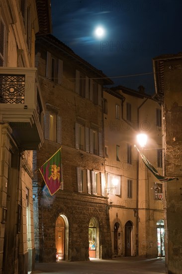 Historic city with palio flag