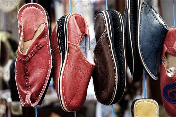 Typical Moroccan leather slippers