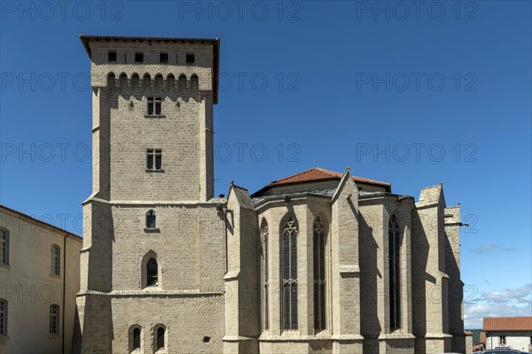 Clementine Tower. Saint Robert abbaye of la Chaise Dieu. Haute Loire department. Auvergne Rhone Alpes. France