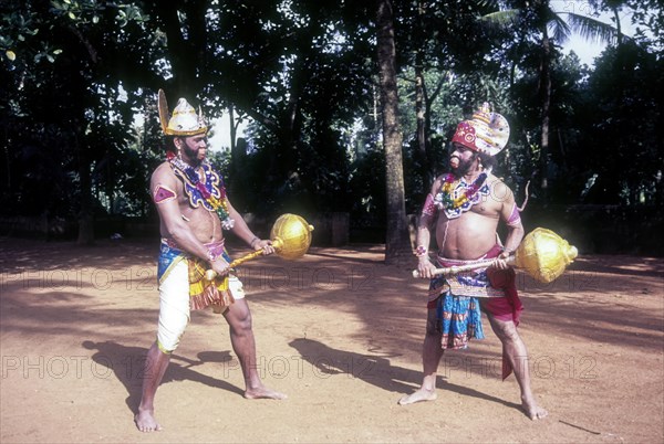 Hanuman in Athachamayam celebration procession in Tripunithua during raining