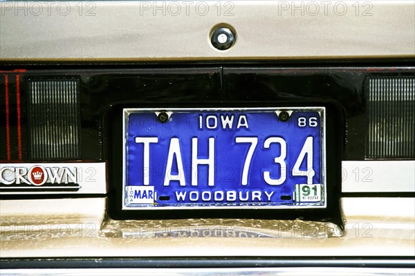 Car licence plate USA