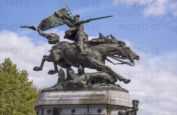 Statue of Joan of Arc Riding Horse