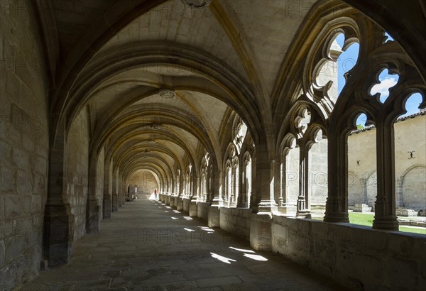 Cloister of Saint Robert abbaye of la Chaise Dieu. Haute Loire department. Auvergne Rhone Alpes. France