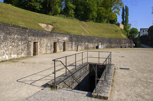 Entrance stairs to basement cellar Arenakeller of historic Roman amphitheatre of Trier Treverorum Augusta