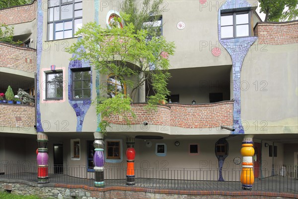 Detail on the Hundertwasser House in Bad Soden im Taunus