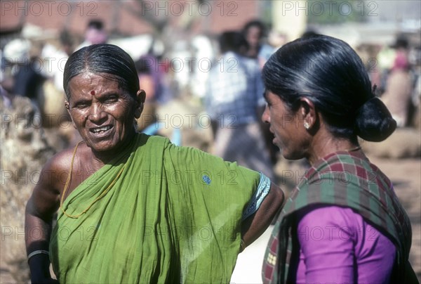 Village woman at Thudiyalur weekly market near Coimbatore