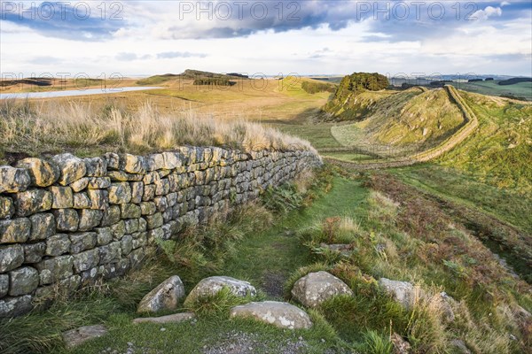 Remains of Roman fortifications on moorland