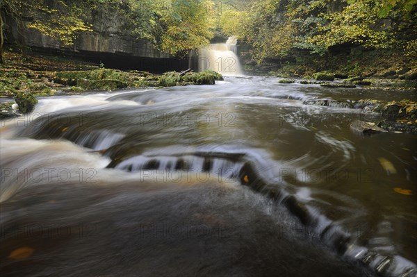 View of waterfall and cascades