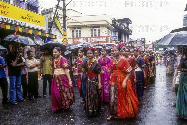 Athachamayam celebration procession in Tripunithua during raining