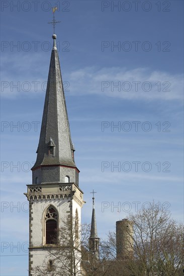 Church tower of St. Laurentius Church in Eppstein
