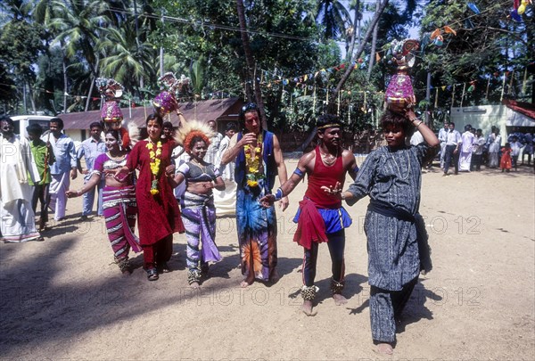 Foreign tourists Participating the local folk dancers at Madurai