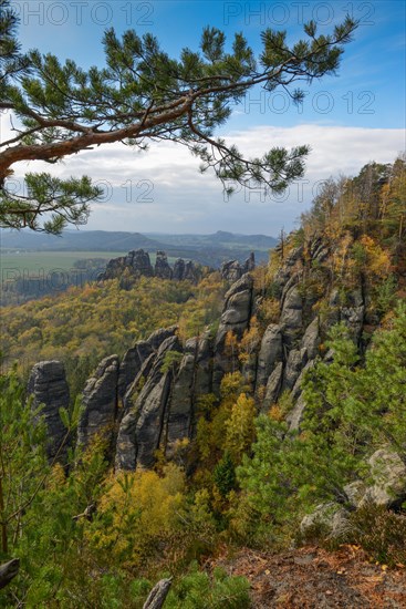 View from the ridge path of the Schrammsteine