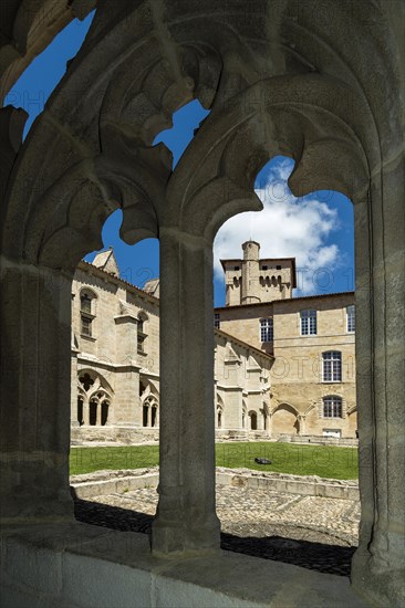 Clementine Tower and cloister of Saint Robert abbaye of la Chaise Dieu. Haute Loire department. Auvergne Rhone Alpes. France