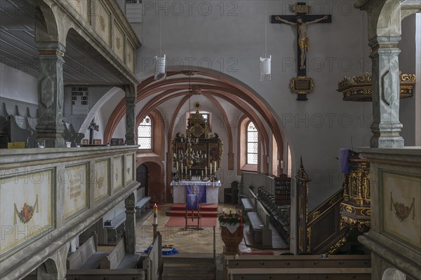 Interior with galleries and chancel of St Matthew's Church