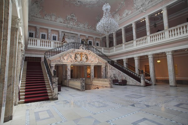 Classicist marble hall of the Henkell sparkling wine cellar in Wiesbaden