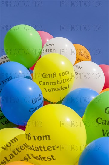 Colourful balloons with inscription