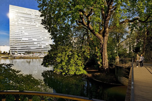 The Dreischeibenhaus and the Noerdliche Duessel in the Hofgarten