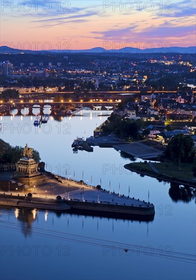 Deutsches Eck in the evening