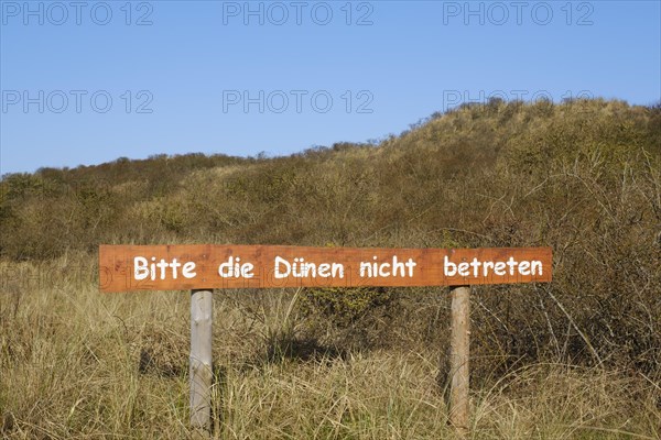 Schild Bitte die Duenen nicht betreten