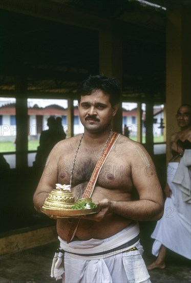 Temple Priest in Thirumala Devaswom Temple at Ernakulam