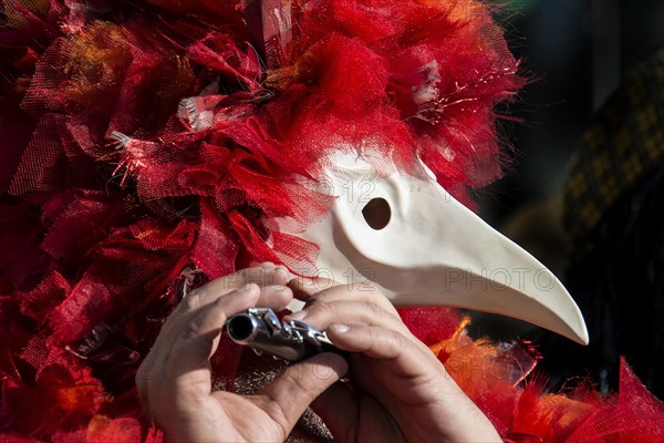 Disguised musician at the Morgenstraich