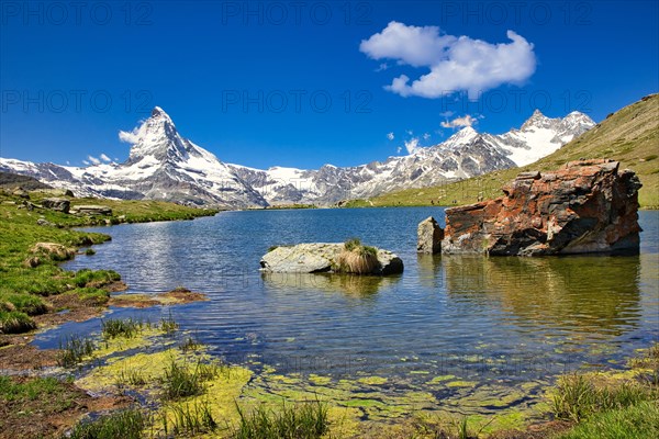 Matterhorn with Stellisee panoramic view