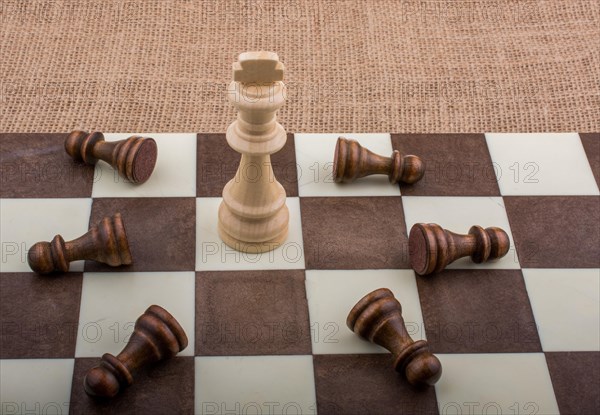 Chess board with chess pieces on it