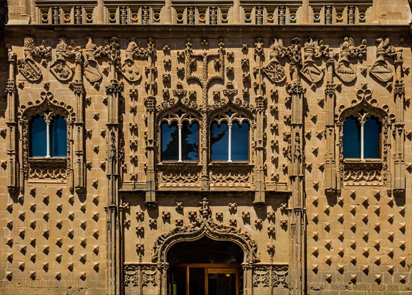 Jabalquinto Palace with its facade of lush isabelline decorations