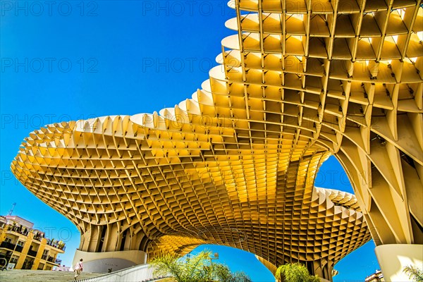 Above the rooftops of Seville in the Metropol Parasol