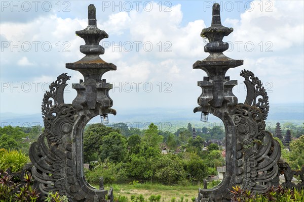 Ancient gate inside Besakih's temple in Bali