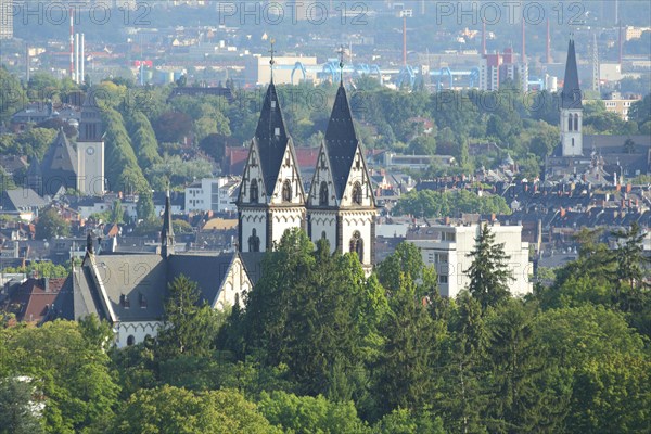 View of Luther Church and Maria Hilf Church from Loewenterrasse on the Neroberg in Wiesbaden