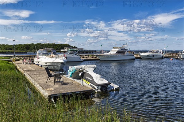 Boats in Borgholm's guest harbour at Kalmarsund