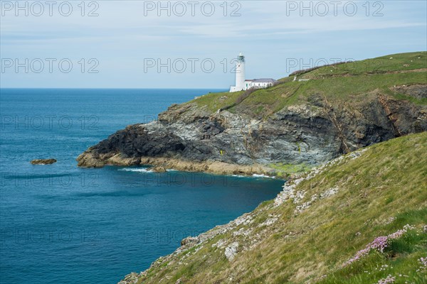 View of coastal foreshore and lighthouse