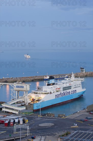 Coastal harbour at dusk