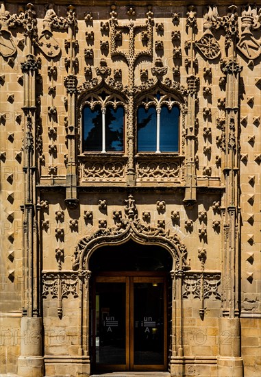 Jabalquinto Palace with its facade of lush isabelline decorations