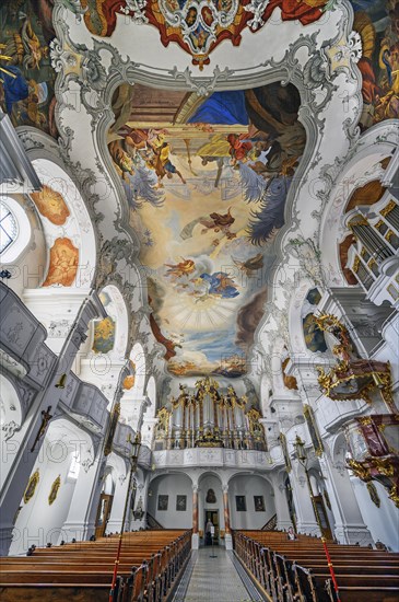 Organ gallery and ceiling frescoes