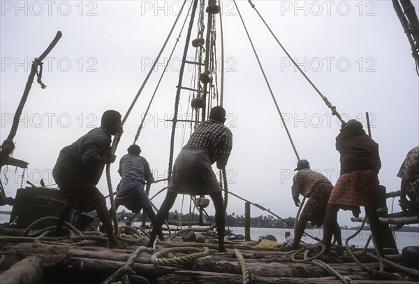 The Chinese fishing nets or Cheena vala in Fort Kochi or Cochin