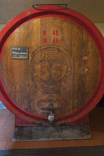 Barrels of Chianti red wine