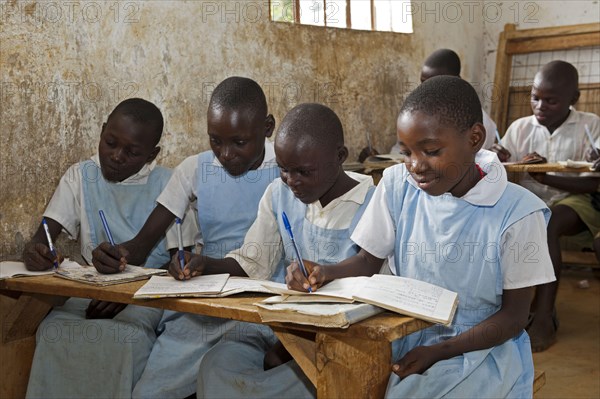 Children in the classroom of a rural school