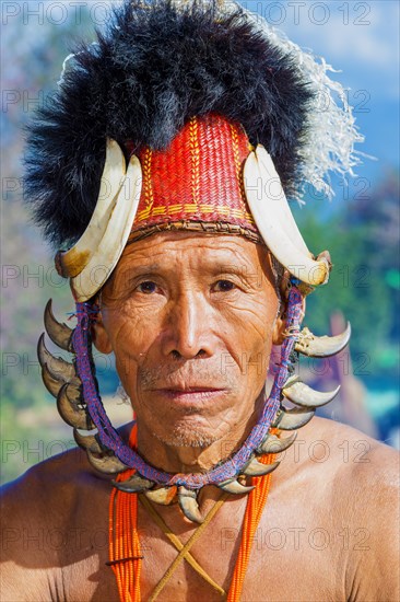 Naga tribesman in traditional dress