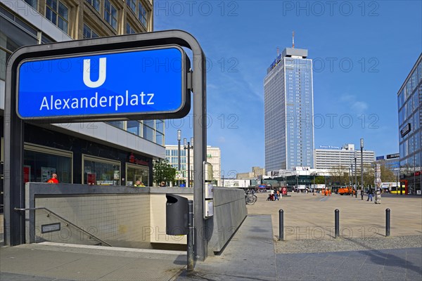 U train entrance and Park Inn Hotel am Alexanderplatz