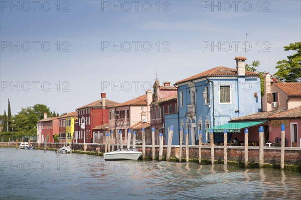 Colourful houses along waterfront